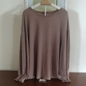 Women's Taupe Long Sleeve Top